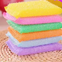 Kitchen nonstick oil scouring pad oil cleaning cloth washing cloth to wash cloth towel brush bowl cloth sponge 4 pcs 3