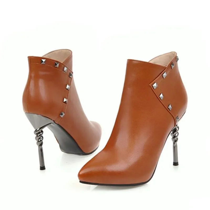 winter New pattern fashion Europe and America Cusp black sexy boots Fine heel Add wool Keep warm Women Boots size 34-43