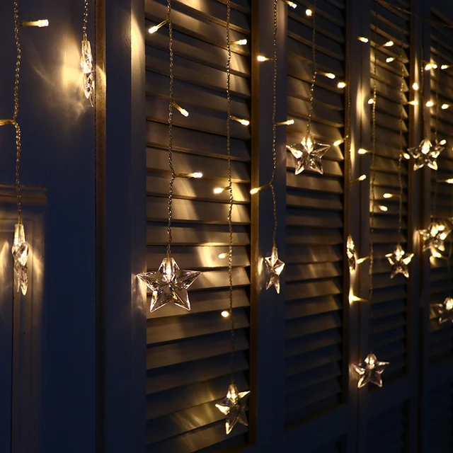 4M 140 Bulbs LED Star Decoration Christmas Lights Holiday Lighting 4M 140 Bulbs LED Star Decoration Christmas Lights Holiday Lighting LED Curtain Lights String Xmas Fairy Cortina Lamp Guirlande - 4M 140 Bulbs LED Star Decoration Christmas Lights Holiday Lighting