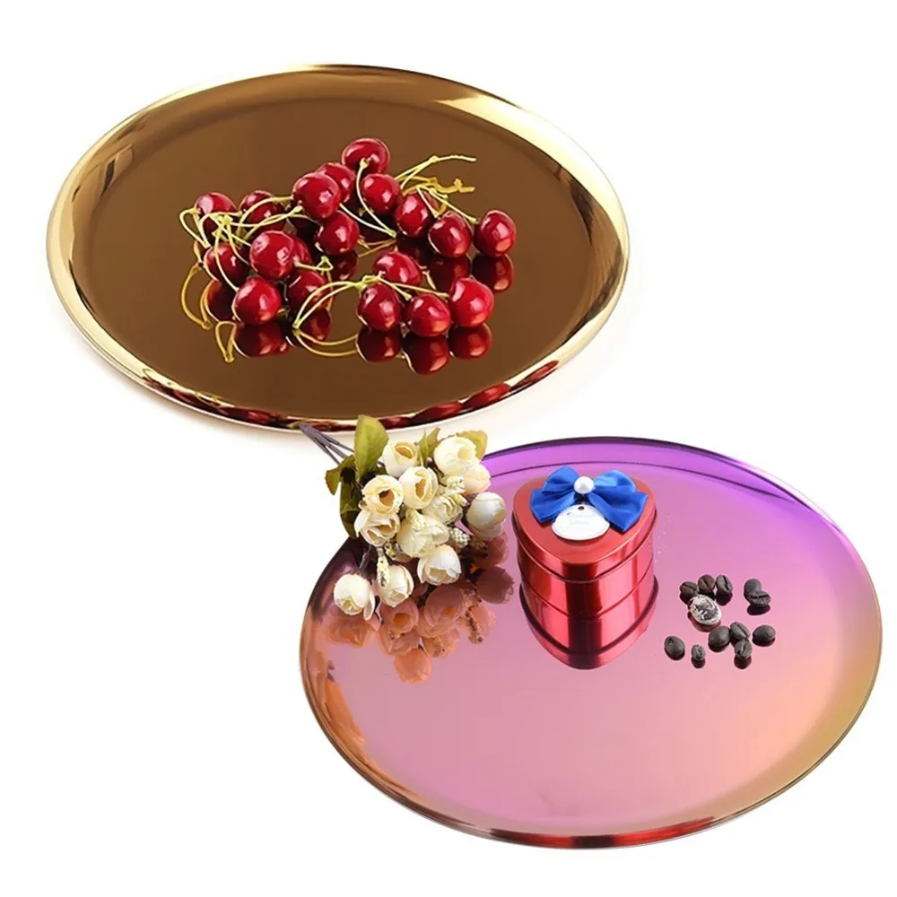 Nordic Style Home Decor Decoration Oval Tray Jewelry Storage Tray Stainless Steel Snack Plate