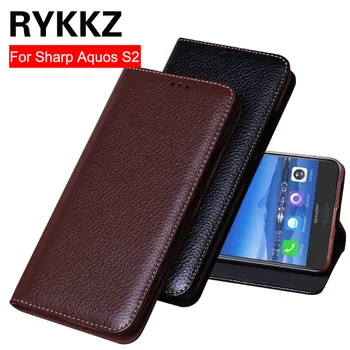 

RYKKZ Luxury Leather Flip Cover For Sharp Aquos S2 Protective Case Leather Cover For Sharp FS8010 Free Shipping