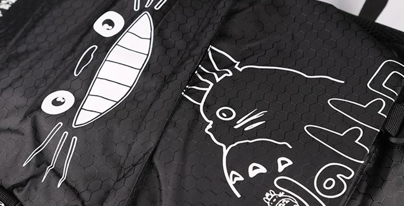 Teenager Totoro Backpack Canvas Hayao Miyazaki Boys Anime School Bags Girl Cartoon A4 Book Bag Children Schoolbag Mochila BP0174 (8)
