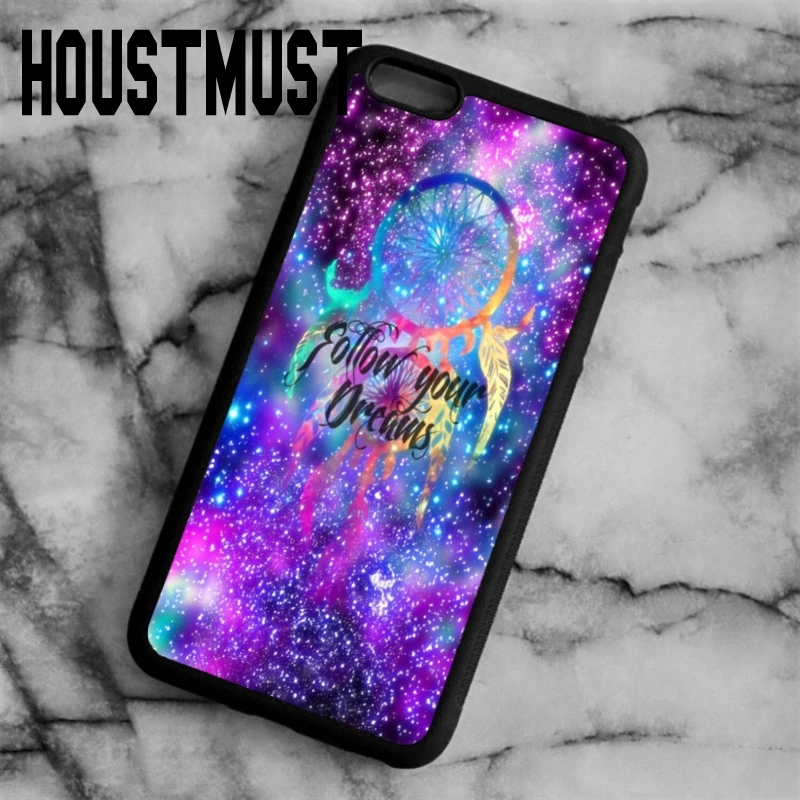 HOUSTMUST Ловец снов надписью Follow Your Dreams чехол Чехол для iPhone 5 5S SE 6 S 7 8 Plus X samsung galaxy S5 S6 S7