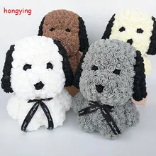 Роза собака цветок Пекинская собака День Святого Валентина подарок праздник высокого качества DIY подарки рождественский подарок 25 см искусственные цветы