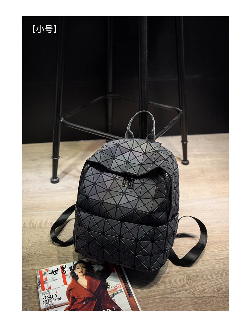  Lasen Bag New BaoBao Luminous Backpacks Female Fashion Girl Daily Backpack Geometry Package Sequins Folding Bao Bao School Bags (21)