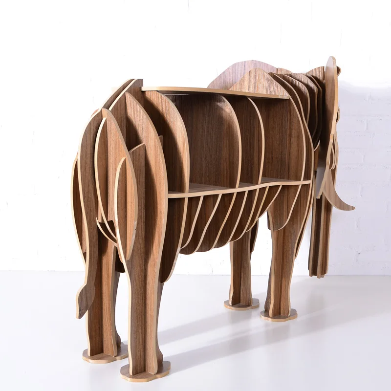 High-end North European Style Wood Elephant Furniture Book Shelf Wood Desk Table TM006M