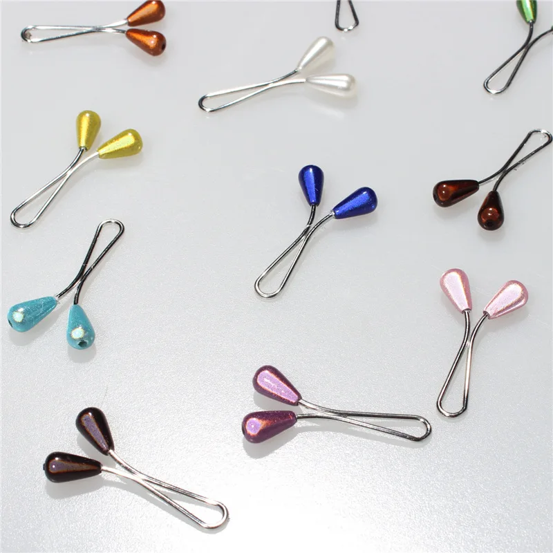 400PCS Wholesale Muslim Women Head Scarf Hijab Cap Beads Pins Brooch Accessories