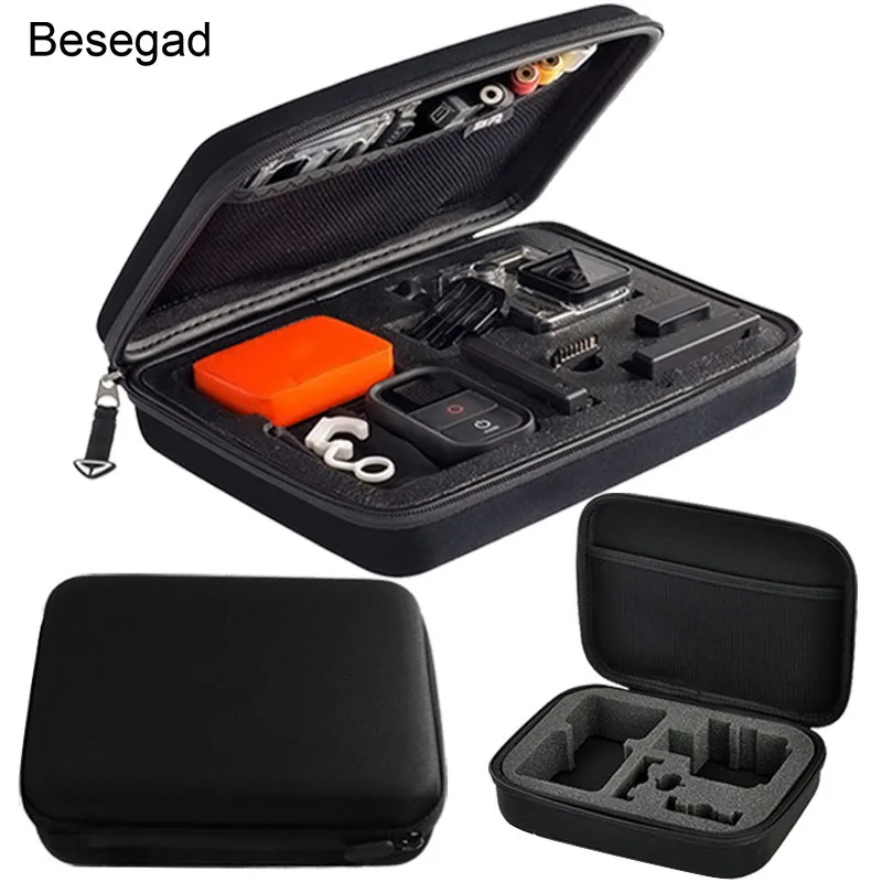

Besegad Action Camera Case Eva Hard Bag for Gopro Go Pro Hero 5 4 3 2 Xiaomi Xiomi Yi 4K 2 SJCAM SJ4000 Eken H9 Camera Accessory
