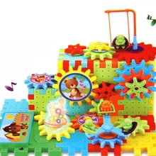 Электронная Музыка Светодиодный свет пластиковые строительные блоки игрушки механические детали DIY кретивная обучающая игрушка для детей подарок на день рождения