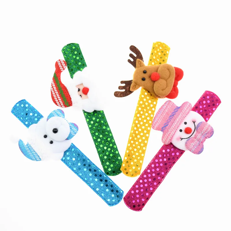 1pc Christmas Clap Circle Paillette Santa Claus Elk Snowman Bear Kids Adult Christmas Party Toy Accessories Xmas Decoration