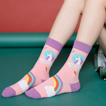 

23-27 cm Fashion Women Socks Harajuku Colorful Cotton Standard Socks Men 1 Pair (For Women and Men)