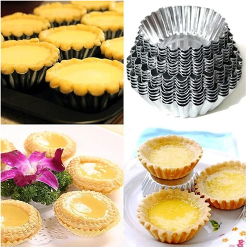 10x Baking Tools Egg Tart Aluminum Cupcake Cake Cookie Flower Mold Mould Set 