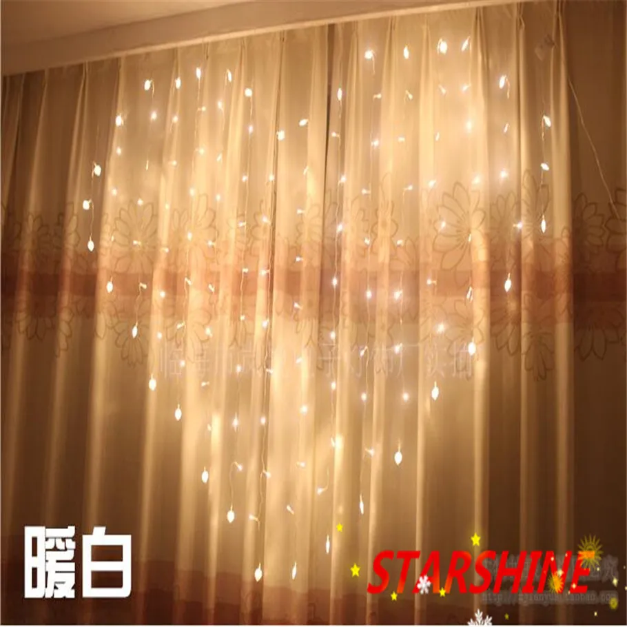 

2016 Good quality 2M x 1.5m Heart Shape 124 Hearts LED String Holiday Light Christmas Wedding Decoration Curtain lights