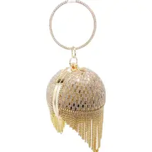 Алмаз кисточкой для женщин вечерние металлические расшитая кристаллами Сумочка-клатч вечерние сумки Свадебная Сумка Сумочка на ремешке клатч MIL0659