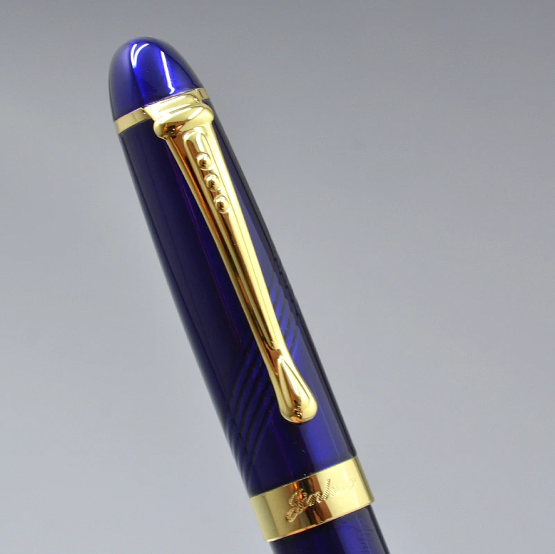 Классический JINHAO X450 спираль синий металлическая авторучка с золотой зажим канцелярские товары торговой марки чернила для письма ручки школьные принадлежности Мб