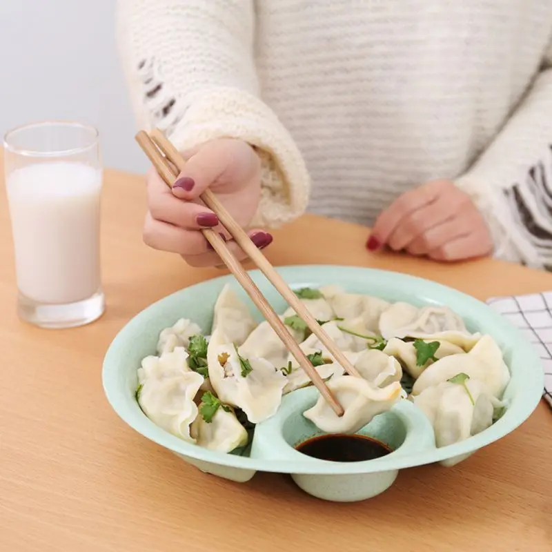 

Plastic Plates Round Double Layer Dumplings Drain Tray Dipping Saucer Snack Plate Fruit Holder Kitchen Plates
