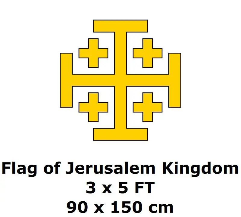 Флаг царства джерузама 90x150 см полиэстер христианские крестовые походы флаги и баннеры для украшения дома