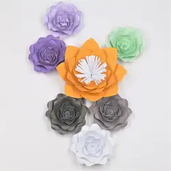 2018 DIY гигантский Бумага цветы Фон 7 шт. половина сделана цветы полный Наборы свадьба фон детские девочек День Рождения Декор
