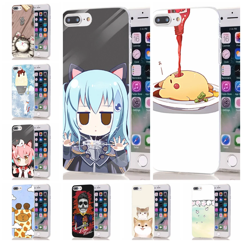 Koop Zachte Telefoon Case Voor iPhone 6 6 S Plus 7 7 Plus 8 8 Plus iPhone X TPU Kleurrijke Zachte Cartoon Kat Vis Geschilderd Case L045
