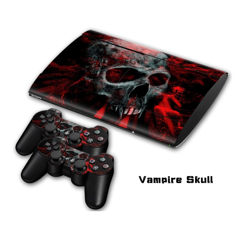 Vinyl Decal Skin Sticker For PS3 Super Slim 4000 Console Skins+2PCS Stickers For PS3 Controller Joystick Gampad Vinyl Skin Cover