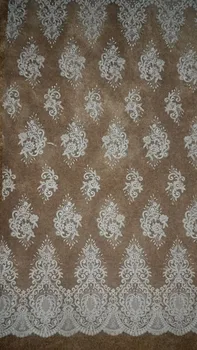 

2017 latest flower lace fabric tulle lace fabric embroidery French net lace fabric for wedding dress