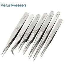 1pcs Switzerland Standard Professional Stainless Steel Angle Curved Straight Tweezers Eyelashes Extension Free Shipping
