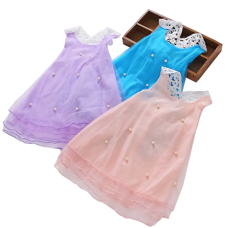 

Children Girl Flower Princess Dress Kids Party Wedding Lace Tulle Tutu Dresses2-7Year