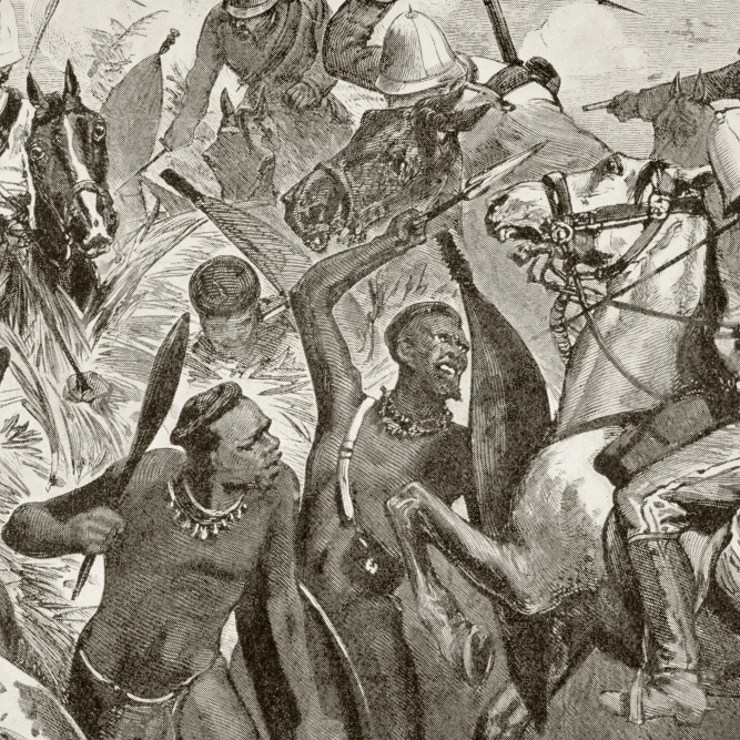 English And Zulus Clash At The Battle Of Ulundi During The Anglo-Zulu War Of