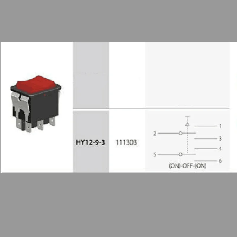 1pcs KEDU HY12-9-3 6 Pins Push Button On Off On Rocker Switch Pushbutton Switches for Electric Power Tools 125/250V 18/20A