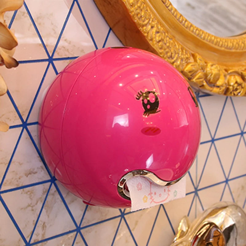 

Creative Cartoon Ball Shaped Tissue Box Sanitary Roll Paper Storage Organizer Bathroom Bedroom Wall Sticker Toilet Paper Boxes