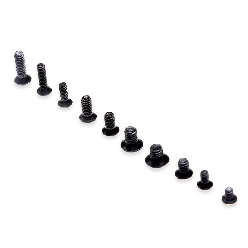 HOT 500Pcs/коробка M2/M2.5/M3 черные металлические болты с поперечной головкой Phillips Винты