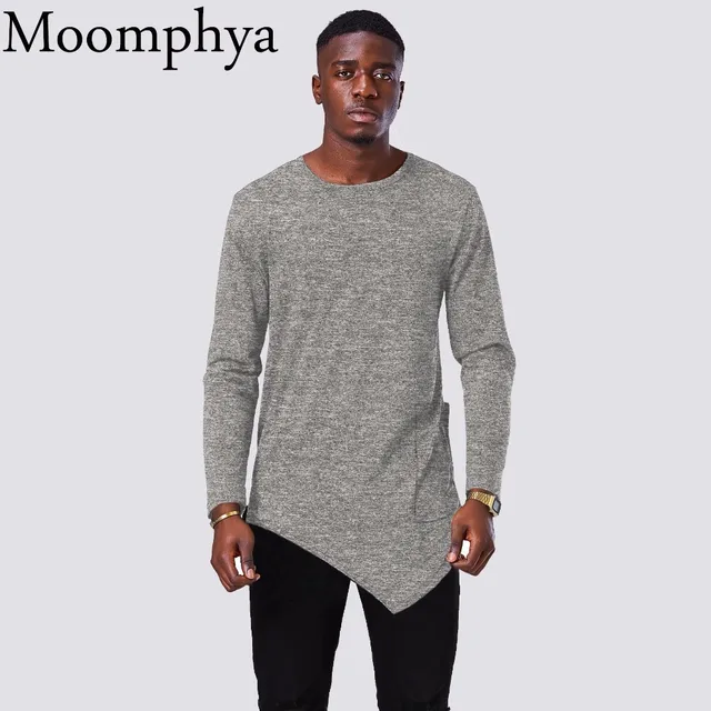 Moomphya 2018 New Design Long sleeve men t shirt Long