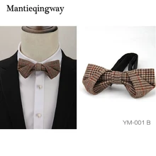 Mantieqingway модный шерстяной бант мужские полиэстеровые галстуки-бабочки галстук-гравата, тонкий свадебный вечерний однотонный деловой галстук-бабочка