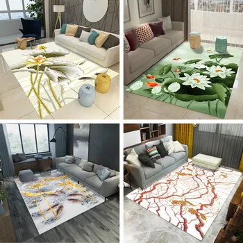 

Home Decor 3D Rugs Chinese National Flower Ink Painting Living Room Bedroom Carpet Sofa Table Mat Yoga Pad After Christmas Decor