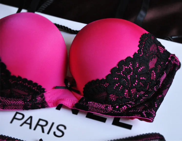 luxury secret women bra set deep V push up lingerie Sexy lace bra & brief underwear set for ladies(1)