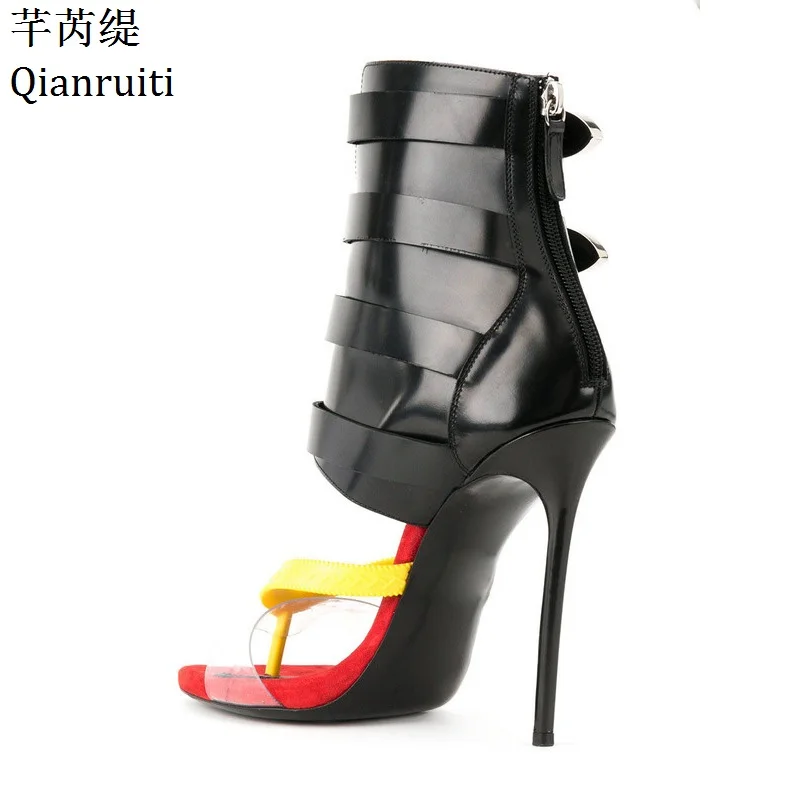 Qianruiti Rome Style Buckle Strap Women High Heels Sandals Summer Open Toe Women Gladiator Shoes Sexy Thin Heels Women Pumps