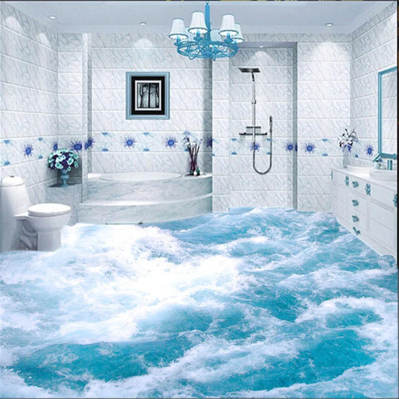 

Custom PVC floor paintingmural wallpaper wear non-slip waterproof thickened self-adhesive PVC Wallpaper Murals 3D wall sticker