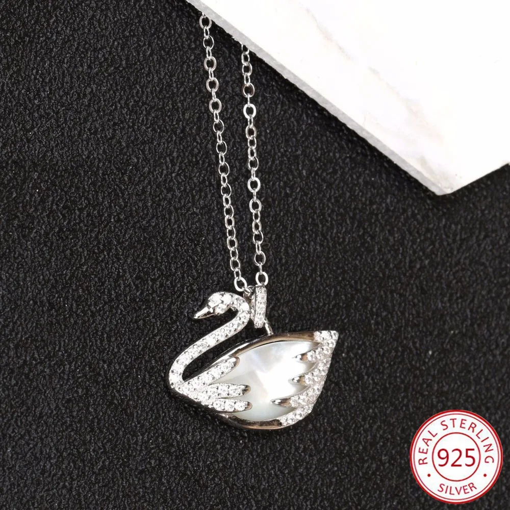 

925 sterling silver female necklace pendant fashion personality swan shape jewelry hot birthday gift 2019 new hot