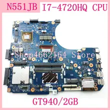 Материнская плата N551JB I7-4720HQ процессор GT940/2G для ASUS N551JB JW N551JK JX N551J G551J материнская плата для ноутбука 90NB0B70-R00080