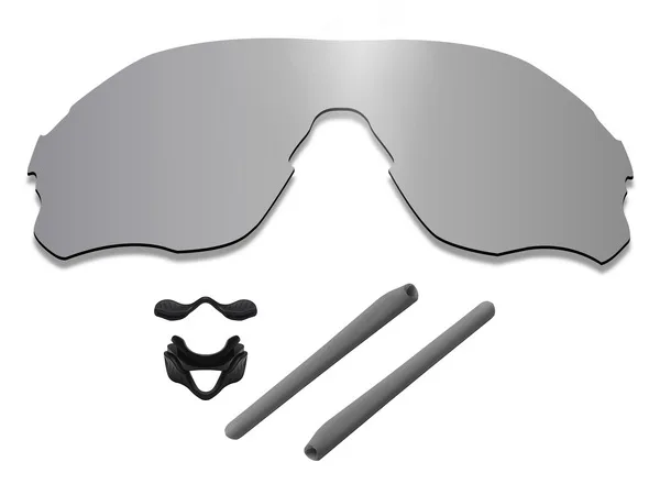 

Glintbay 100% Precise-Fit Metallic Silver Replacement Lenses and Black Rubber kit for Oakley EVZero Path Sunglass