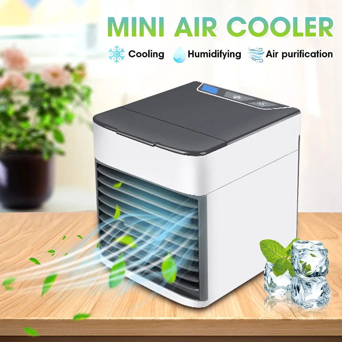 

USB/US/EU/UK/AU Plug Mini Convenient Air Conditioner Portable Air Cooler Humidifier Purifies Air Cooling Fan For Home Office