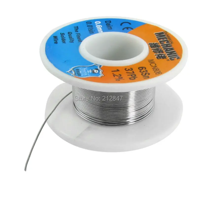 

0.6mm 63/37 Tin Lead Alloy Rosin Cored Soldering Wire Cable Reel Spool