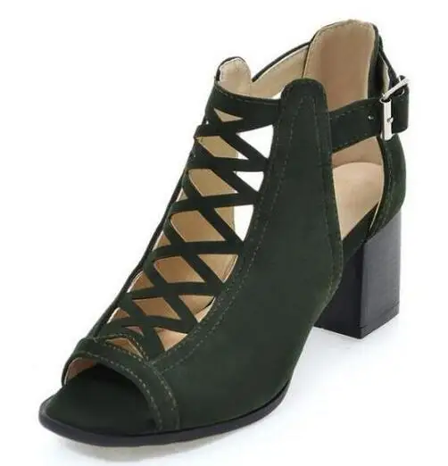 

zapatos mujer chunky high heels ladies shoes woman Gladiator ankle strap summer chaussure femme women sandals pumps