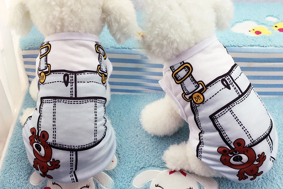 PET Cheap Dog Clothes With Free Shipping Mesh Cute Dog Vest 8 Cartoon Styles Spring Summer Dog Clothes For Small Dogs 610