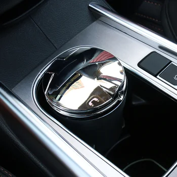 

Car Styling Silver Can Vehicle Stainless Steel Lid Ashtray LED Light Portable Office Cigarette Smokeless Holder Accessories