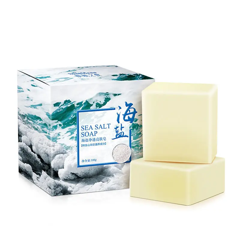 

100g Sea Salt Soap Cleaner Removal Pimple Pores Acne Treatment Goat Milk Moisturizing Face Care Wash Basis For Soap Savon Au Hot