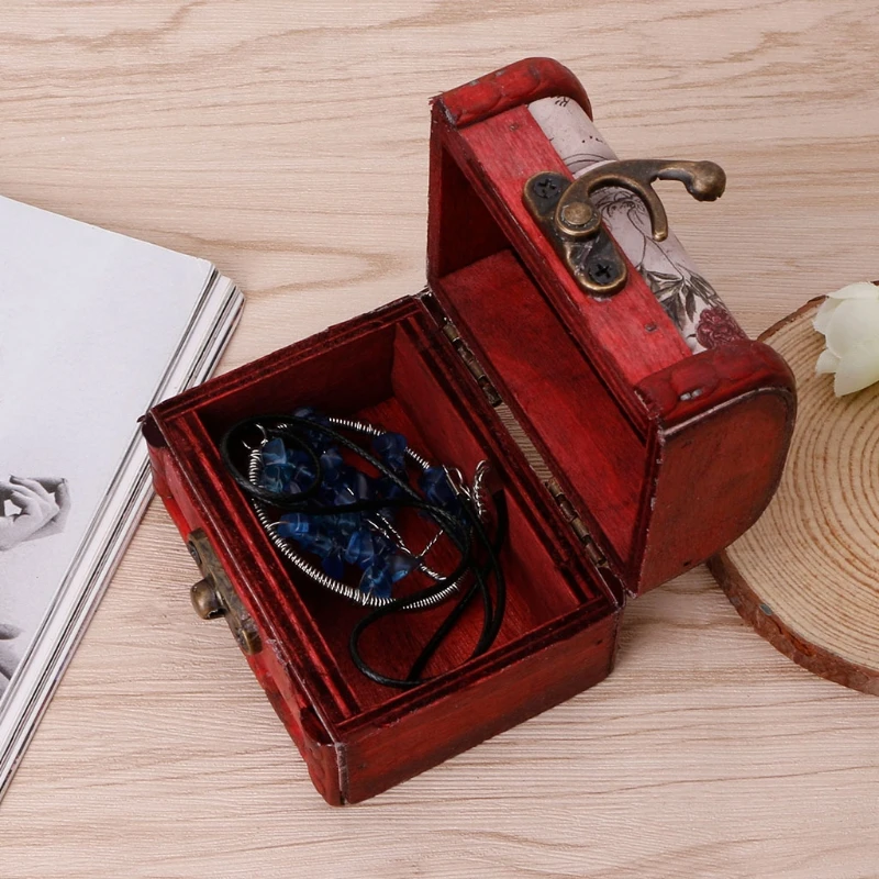 

NEW Retro Wooden Storage Box Decorative Trinket Jewelry Organizer Handmade Case Trinket Jewelry Organize organizer
