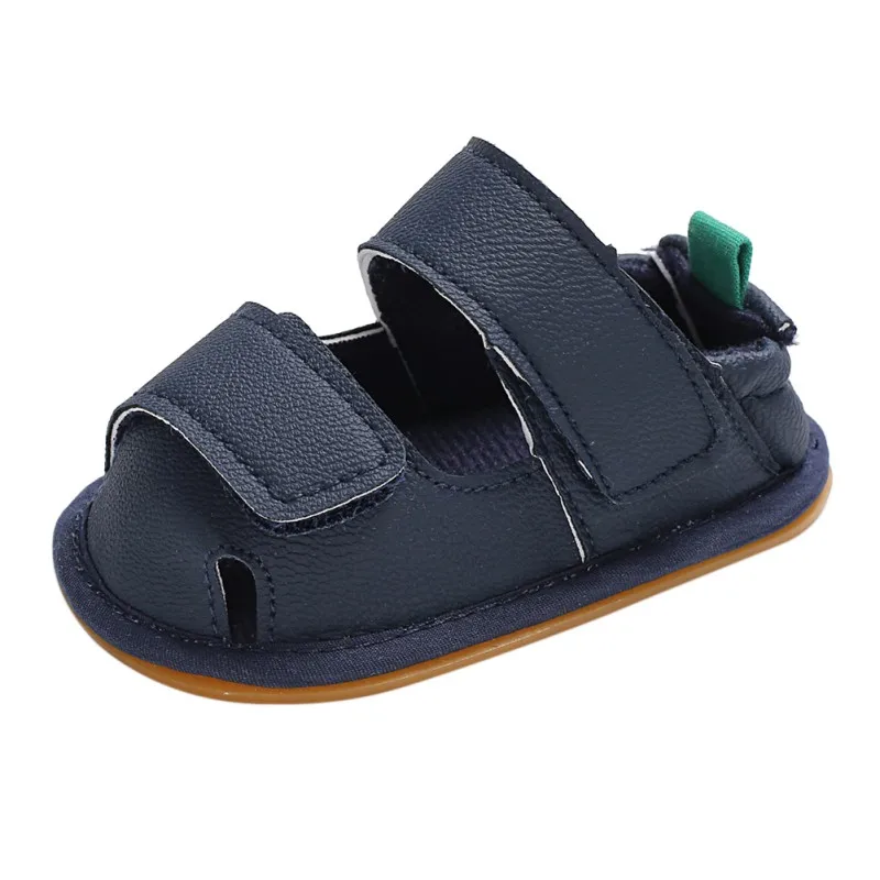 Высококачественные летние повседневные дышащие сандалии на мягкой подошве для малышей 0-18 месяцев обувь для мальчиков сандалии для новорожденных - Цвет: Синий