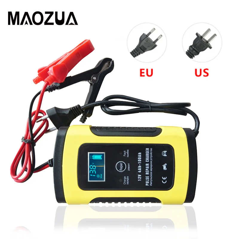 Maozua 12 V 6A интеллектуальное автомобильное зарядное устройство для мотоцикла для Авто Мото свинцово-кислотная умная зарядка 6A AMP цифровой ЖК-д... Maozua 12 V 6A интеллектуальное автомобильное зарядное устройство для мотоцикла для Авто Мото свинцово-кислотная умная зарядка 6A AMP цифровой ЖК-д...
