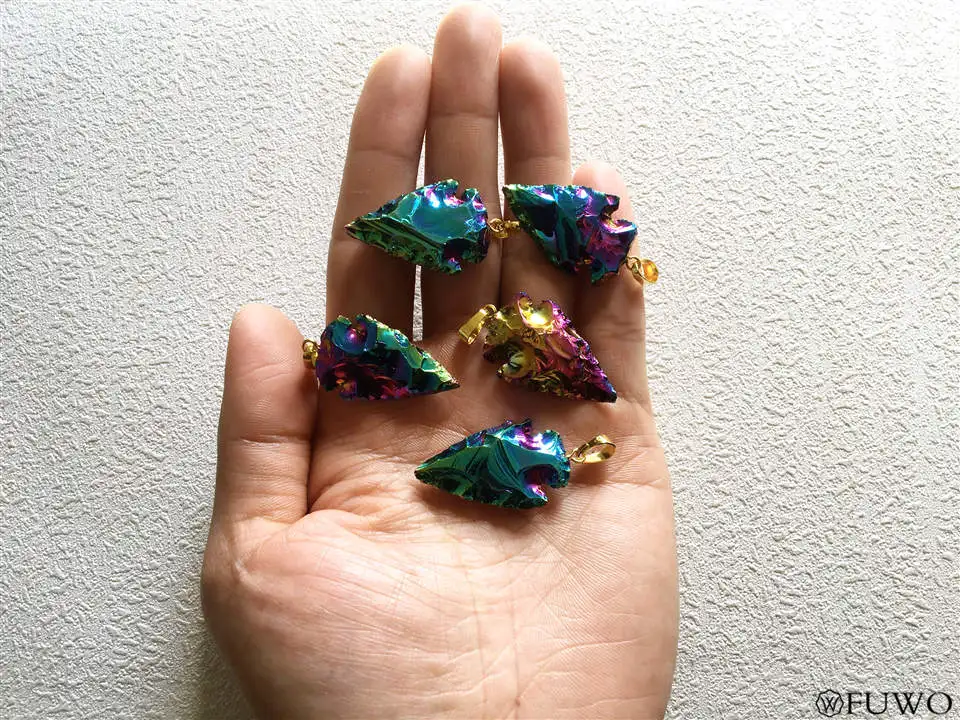 Titanium Agate Arrowhead Pendant 10